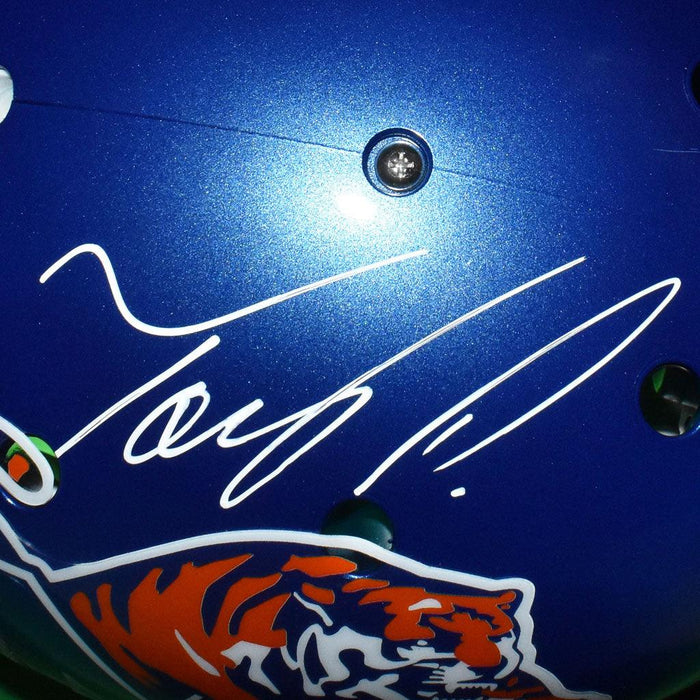 Tony Pollard Signed Memphis Tigers Full-Size Schutt Replica Blue Football Helmet (JSA) - RSA