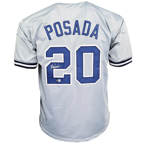 Jorge Posada Signed New York Grey Baseball Jersey (Beckett) - RSA
