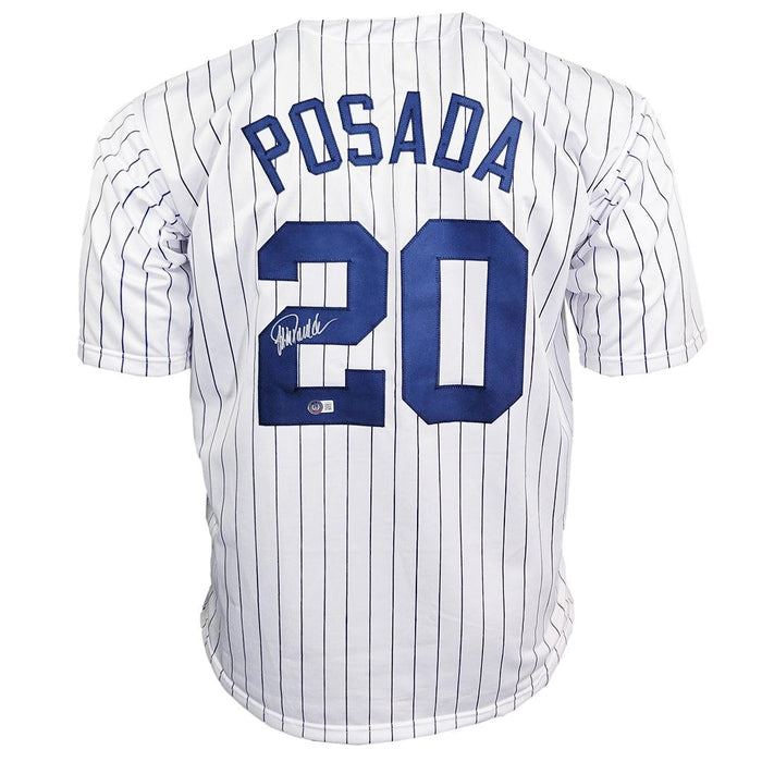 Jorge Posada Signed New York Pinstripe Baseball Jersey (Beckett) - RSA