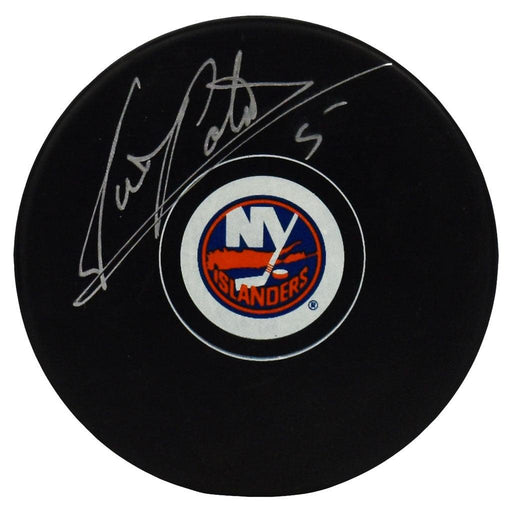 Denis Potvin Signed New York Islanders Team Logo Official NHL Hockey Puck (JSA) - RSA