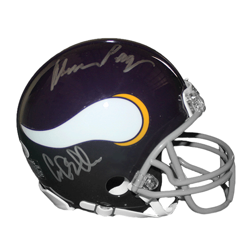 Purple People Eaters Minnesota Vikings Eller, Larsen, Marshall, & Page Mini Helmet (JSA) - RSA