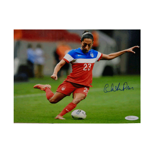 Christen Press Autographed 8 x 10 Kicking (JSA) Soccer - RSA