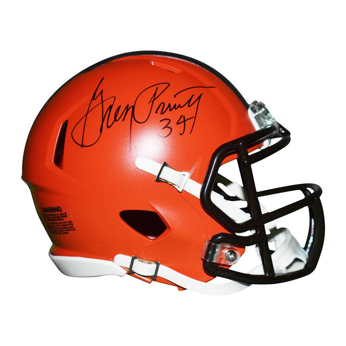 Greg Pruitt Signed Cleveland Browns Speed Mini Replica Football Helmet (JSA) - RSA
