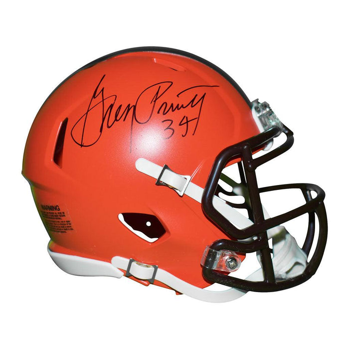 Greg Pruitt Signed Cleveland Browns Speed Mini Replica Football Helmet (JSA) - RSA