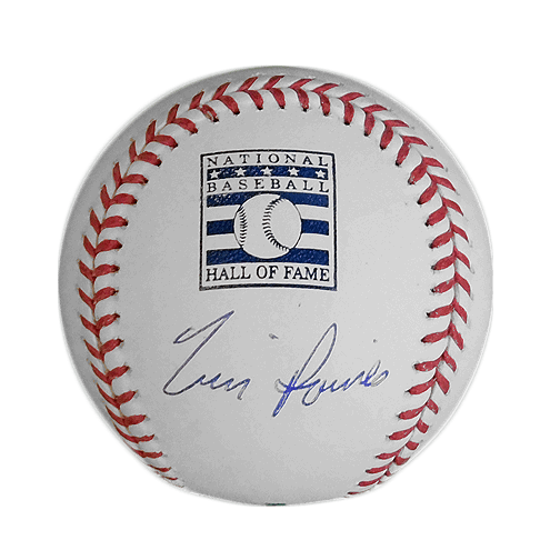 Tim Raines Autographed MLB HOF Logo Baseball (JSA) - RSA
