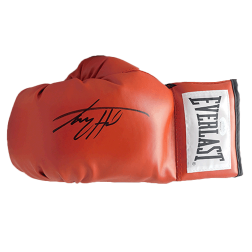 Larry Holmes Autographed Red Boxing Glove JSA - RSA