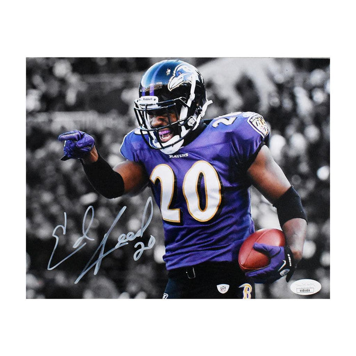 Ed Reed Signed Baltimore Ravens 8x10 Pointing Photo (JSA) - RSA