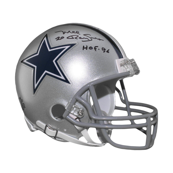 Mel Renfro Signed HOF 96 Dallas Cowboys Grey Mini Football Helmet (SCG) - RSA