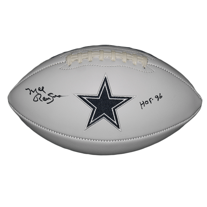 Mel Renfro Dallas Cowboys Logo Autographed Full Size Football (JSA) HOF Inscription Included - RSA