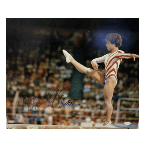 Mary Lou Retton Autographed 16 x 20 Photo USA Olympics Gymnastics Leg Kick (JSA) - RSA