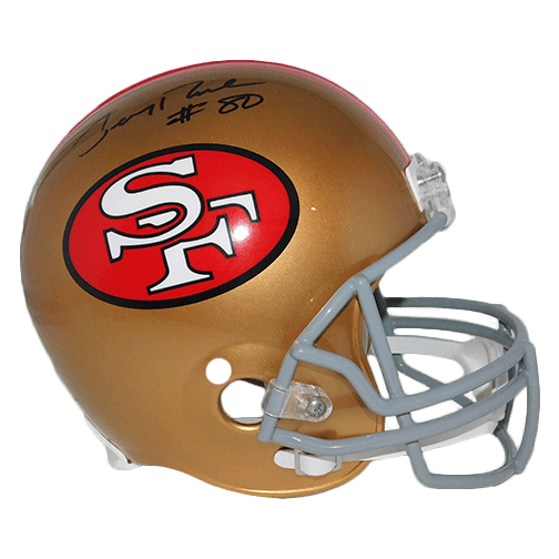 Jerry Rice Full Sized Autographed Replica Football Helmet (JSA) - RSA