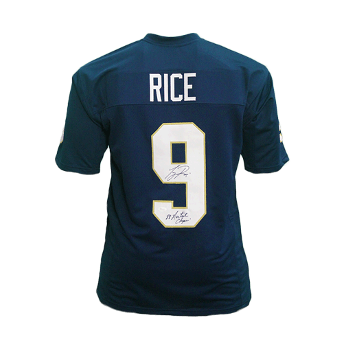 Tony Rice "88 National Champs" Notre Dame Autographed Blue Football Jersey (JSA) - RSA