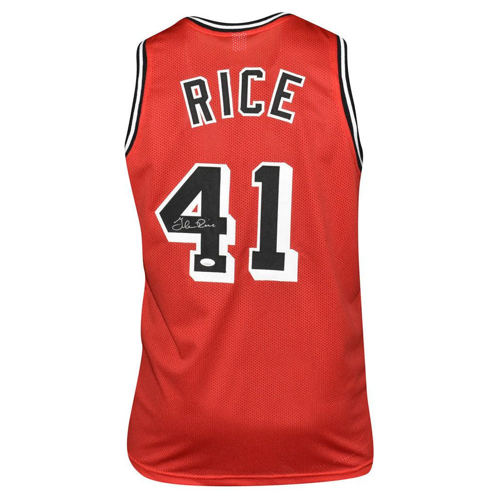 Glen Rice Signed Miami Pro Red Basketball Jersey (JSA) - RSA