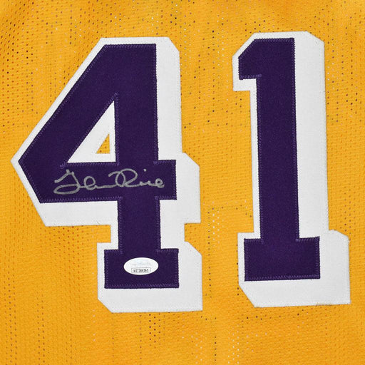 Glen Rice Signed Los Angeles Pro Yellow Basketball Jersey (JSA) - RSA