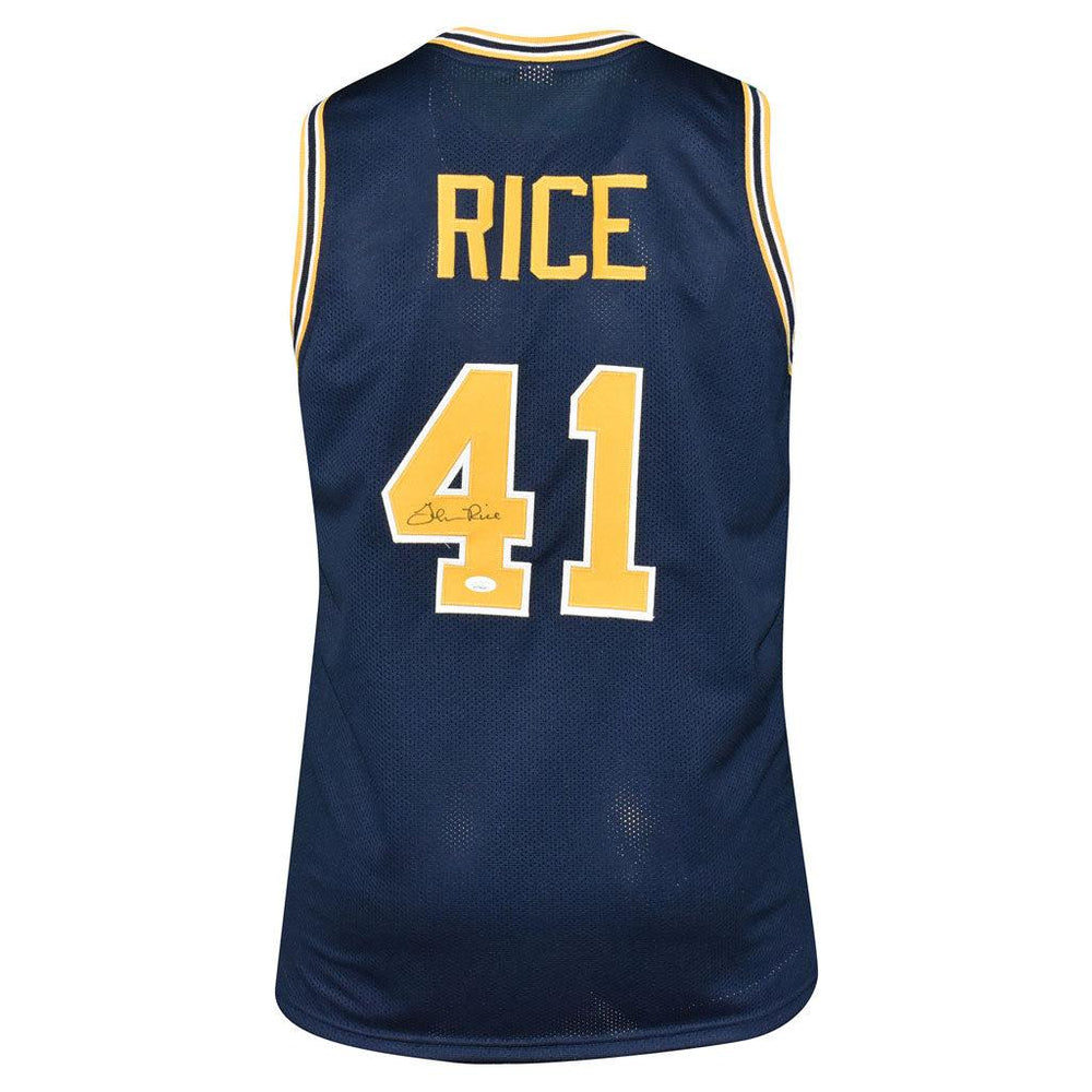 Glen Rice Signed Michigan Pro Blue Basketball Jersey (JSA) - RSA