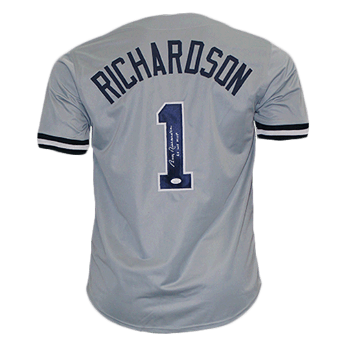 Bobby Richardson New York Autographed Baseball Pro Style Jersey Grey (JSA) WS MVP 1960 Inscription - RSA