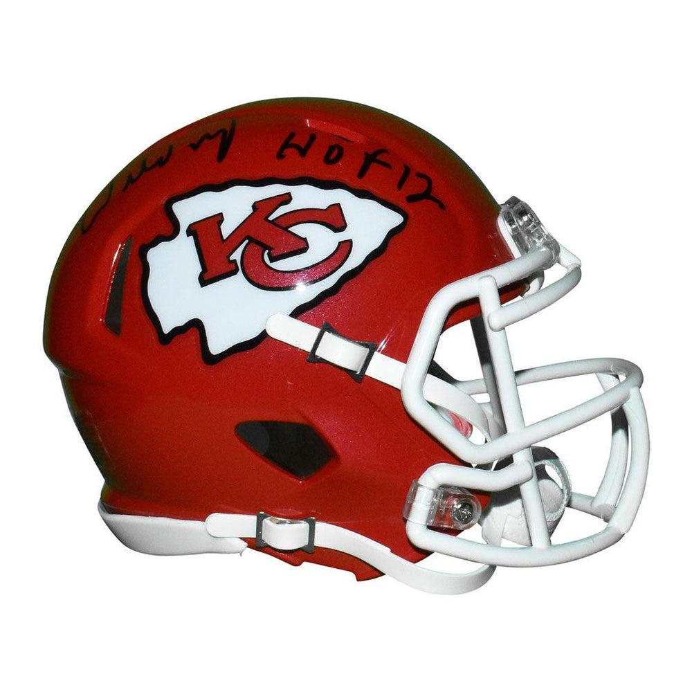 Willie Roaf Signed HOF 12 Inscription Kansas City Chiefs Speed Mini Replica Red Football Helmet (JSA) - RSA