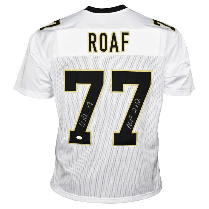 Willie Roaf Signed HOF 12 Inscription New Orleans Pro White Football Jersey (JSA) - RSA
