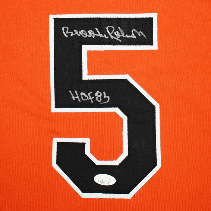Brooks Robinson Signed Baltimore Orange Jersey (JSA) HOF '83 Inscription - RSA