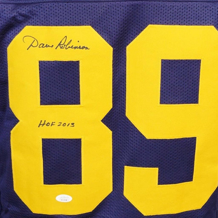 Dave Robinson Signed "HOF 13" Inscription Green Bay Blue ACME Throwback Football Jersey (JSA) - RSA