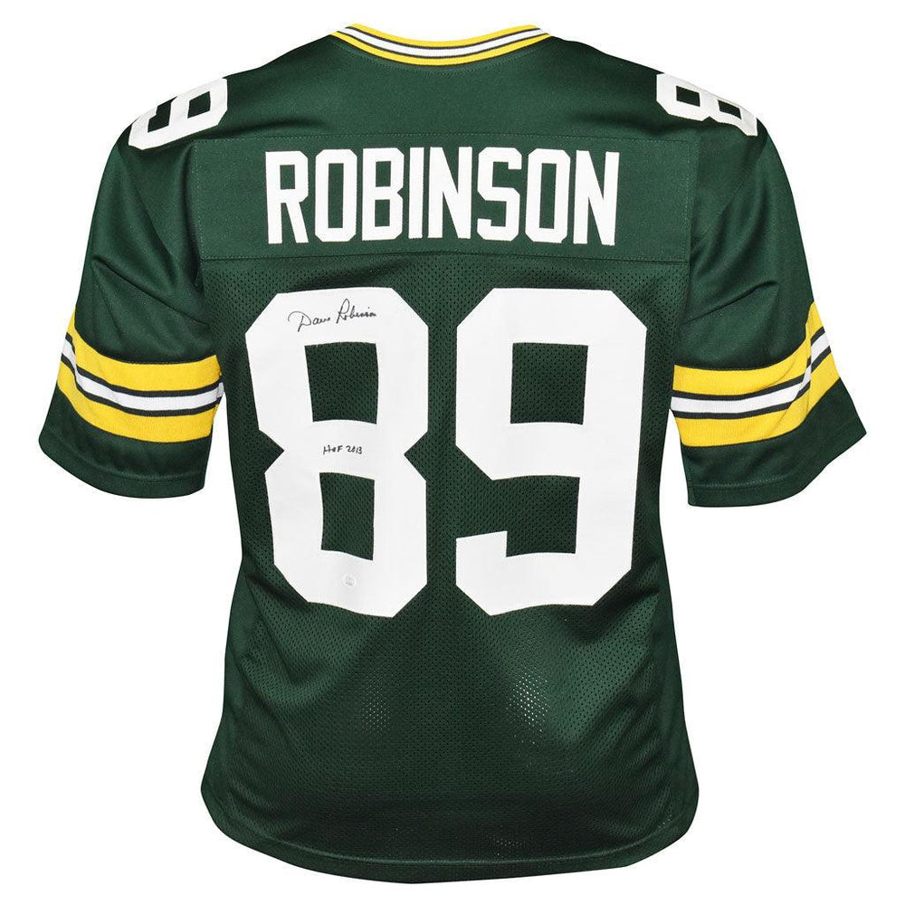 Dave Robinson Signed HOF 2013 Inscription Green Bay Green Football Jersey (JSA) - RSA