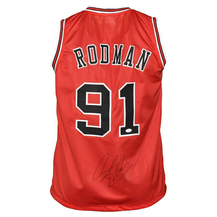 Dennis Rodman Signed Chicago Pro Red Basketball Jersey (JSA) - RSA