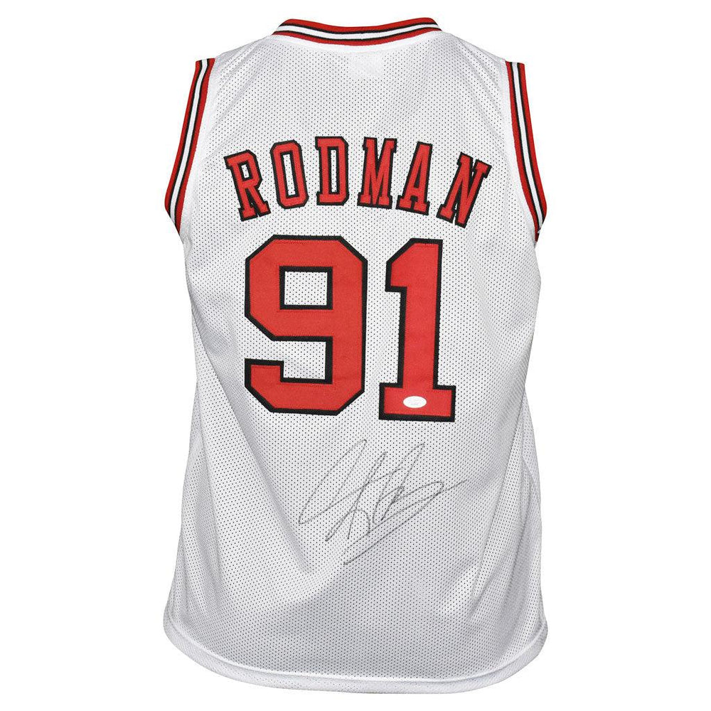 Dennis Rodman Signed Chicago Pro White Basketball Jersey Signature on Jersey (JSA) - RSA