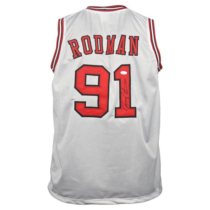 Dennis Rodman Signed Chicago White Basketball Jersey (JSA) - RSA