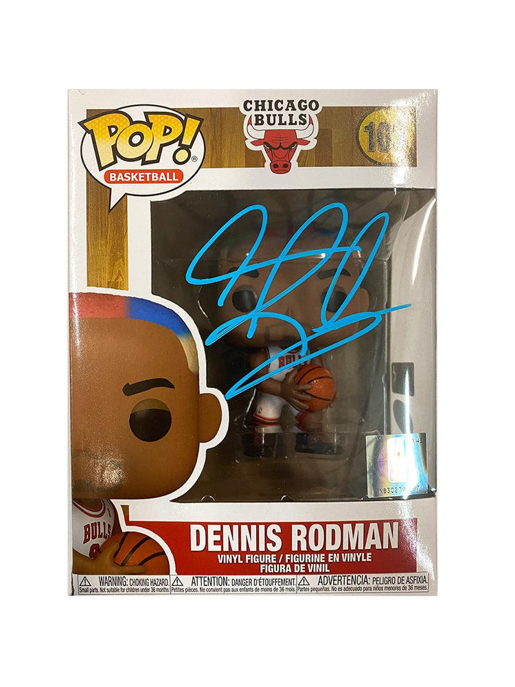 Dennis Rodman Signed Chicago Bulls NBA Funko POP Vinyl Figure Blue Ink (JSA) - RSA