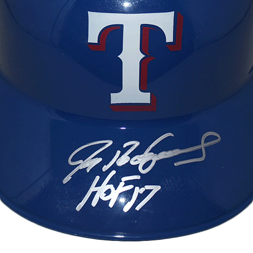 Ivan "Pudge" Rodriguez Texas Rangers Full Size Souvenir Baseball Batting Helmet (JSA) HOF 17 Inscription Included - RSA