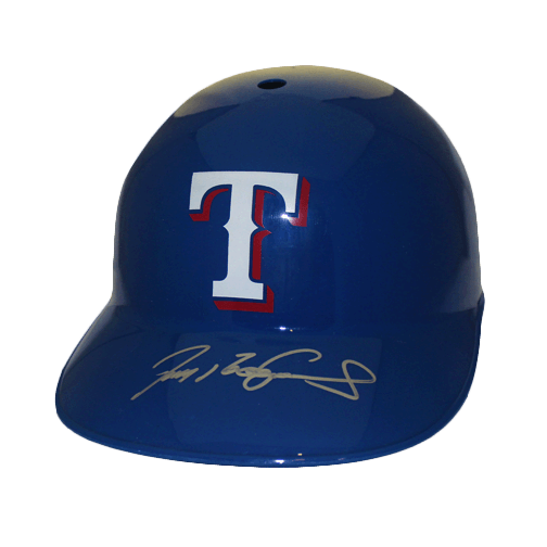 Ivan "Pudge" Rodriguez Autographed Full Size Souvenir Rangers Baseball Batting Helmet (JSA) - RSA