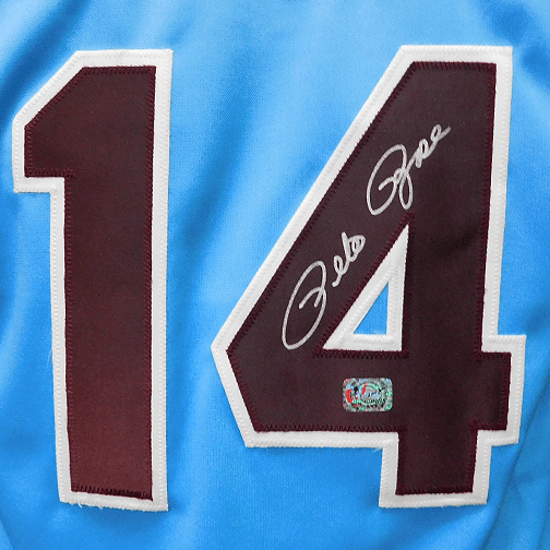 Pete Rose Signed Philadelphia Pro Style Baseball Jersey Blue (Fiterman) - RSA