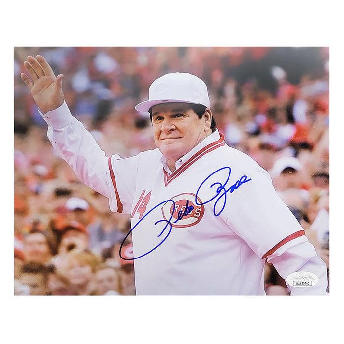 Pete Rose Signed Waving 11x14 Baseball Photo (JSA) - RSA