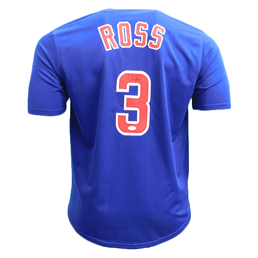 David Ross Autographed Pro Style Blue Baseball Jersey JSA - RSA