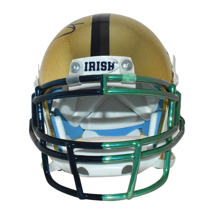 Rudy Ruettiger Signed Notre Dame Fighting Irish Mini Schutt Hydro Gold Football Helmet (JSA) - RSA