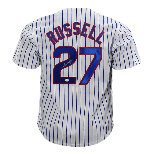 Addison Russell Signed Chicago Pinstripe Baseball Jersey (JSA) - RSA