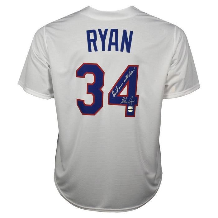 Nolan Ryan Signed Dont Mess With Texas Rangers Nike Cooperstown Collection White Jersey (AIV) - RSA