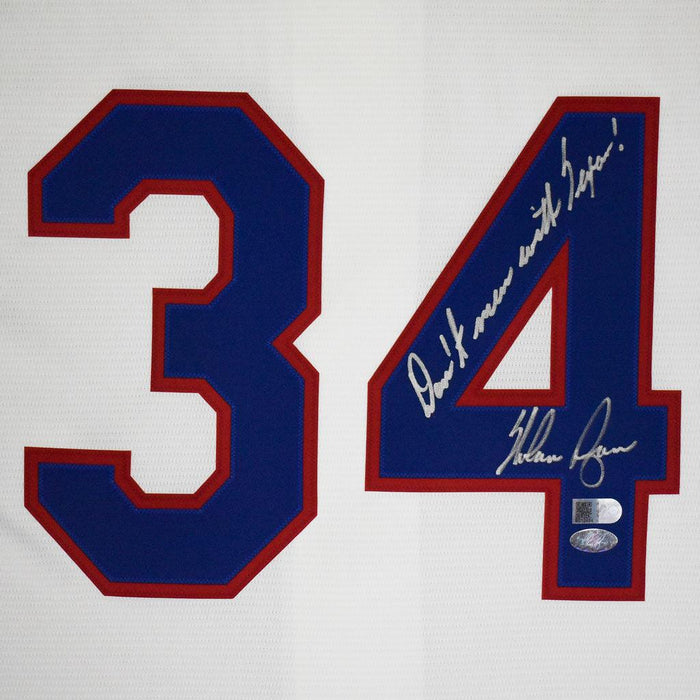 Nolan Ryan Signed Dont Mess With Texas Rangers Nike Cooperstown Collection White Jersey (AIV) - RSA