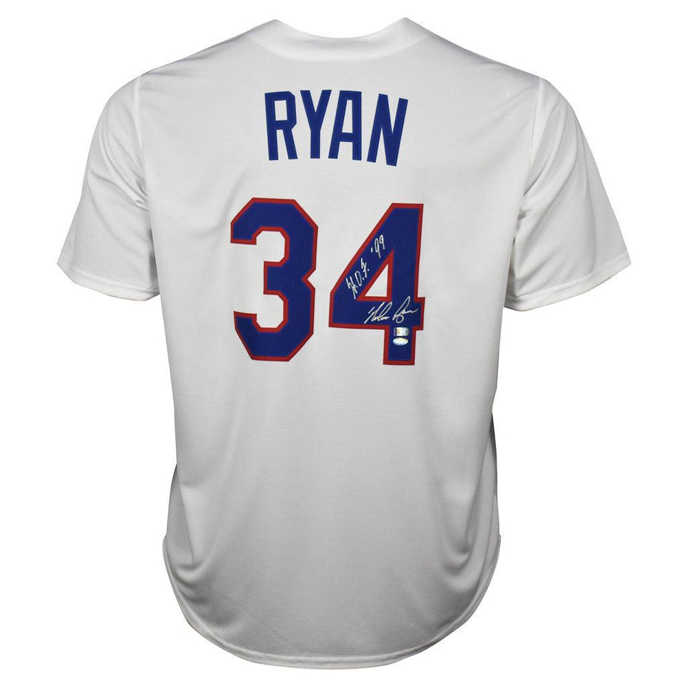 Nolan Ryan Signed HOF 99 Rangers Nike Cooperstown Collection White Jersey (AIV) - RSA