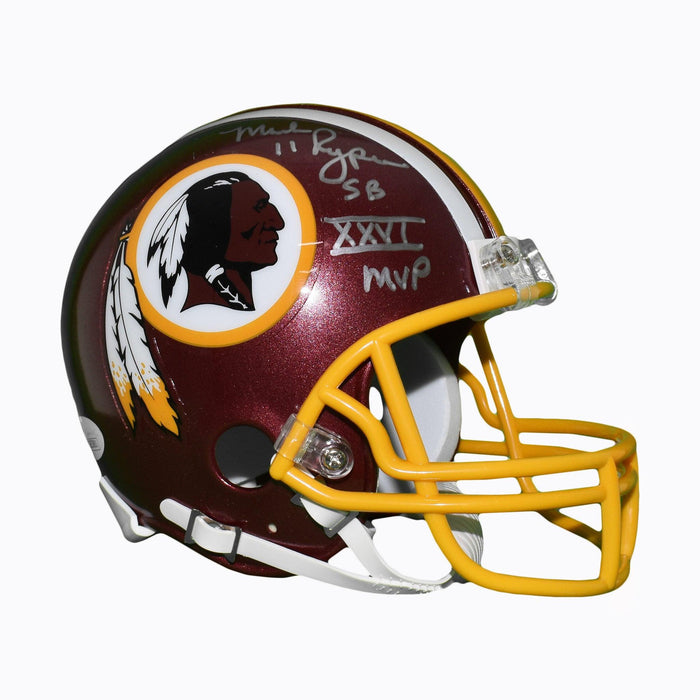 Mark Rypien Signed SB XXVI MVP Washington Redskins Mini Football Helmet (JSA) - RSA