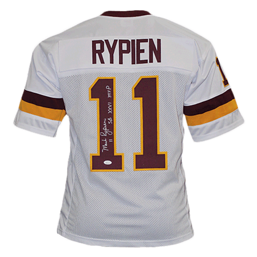 Mark Rypien Autographed Pro Style Football Jersey White (JSA) SB Inscription Included - RSA