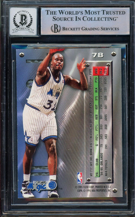Shaquille "Shaq" O'Neal Autographed 1995-96 Fleer Metal Silver Spotlight Card #78 Orlando Magic Auto Grade Gem Mint 10 Beckett BAS #14392907 - RSA
