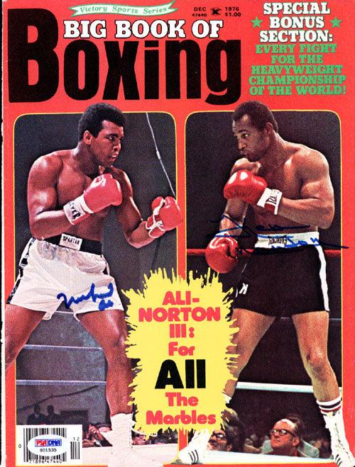 Muhammad Ali & Ken Norton Autographed Big Book Of Boxing Magazine Cover PSA/DNA #S01535 - RSA