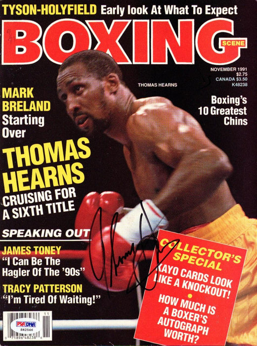 Thomas "Hitman" Hearns Autographed Boxing Scene Magazine Cover PSA/DNA #S42546 - RSA