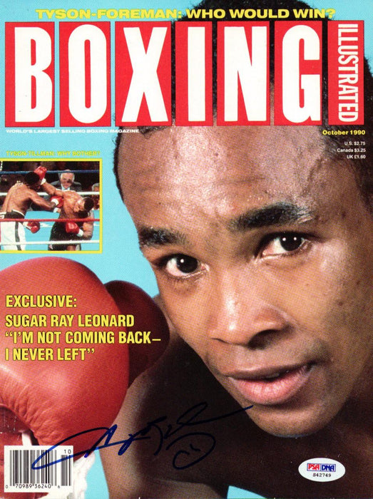 Sugar Ray Leonard Autographed Boxing Illustrated Magazine Cover PSA/DNA #S42749 - RSA