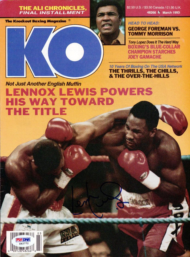 Lennox Lewis Autographed KO Boxing Magazine Cover PSA/DNA #S42772 - RSA