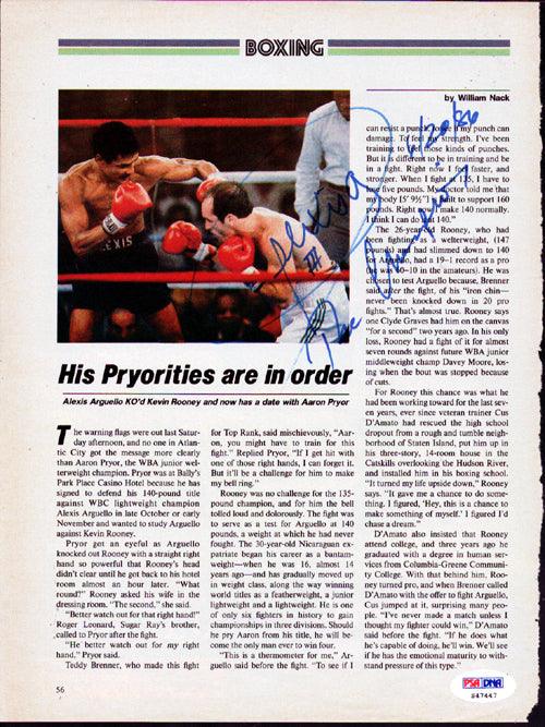Alexis Arguello Autographed Magazine Page Photo PSA/DNA #S47447 - RSA