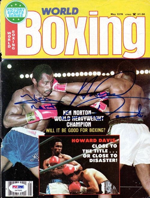 Ken Norton & Howard Davis Autographed Boxing World Magazine Cover PSA/DNA #S47595 - RSA