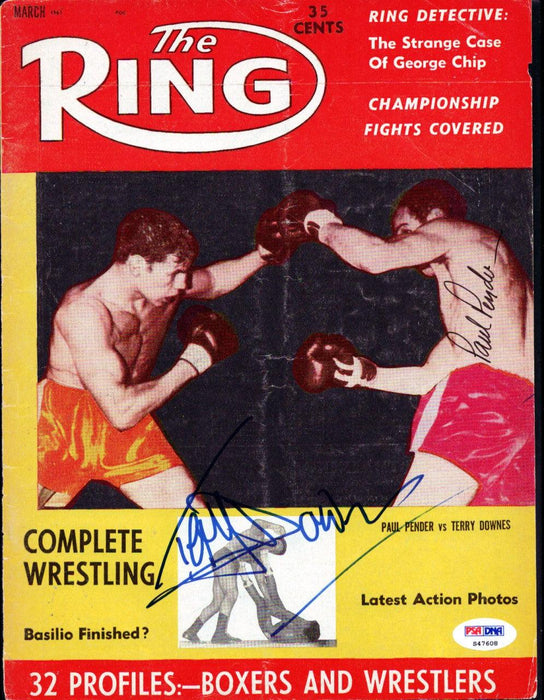Terry Downes & Paul Pender Autographed The Ring Magazine Cover PSA/DNA #S47608 - RSA