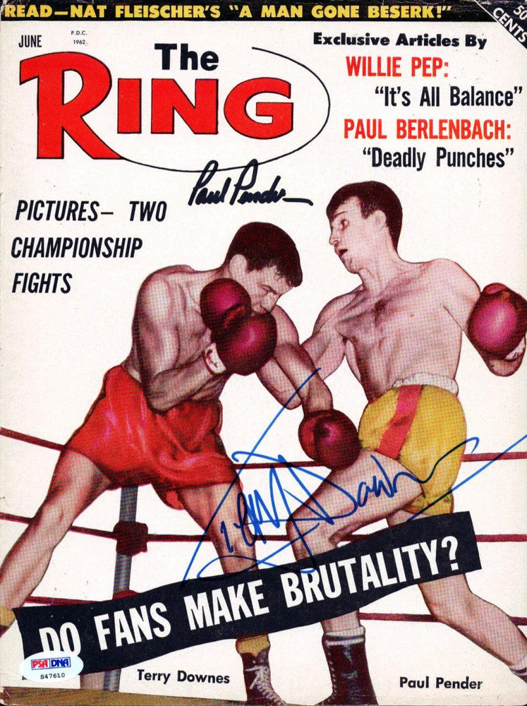 Terry Downes & Paul Pender Autographed The Ring Magazine Cover PSA/DNA #S47610 - RSA